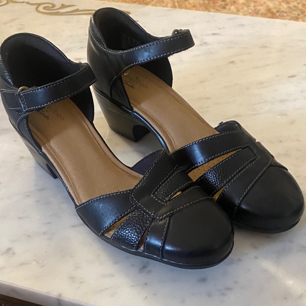 Clarks Black Strappy Heels - Picture 2 of 5